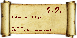 Inkeller Olga névjegykártya